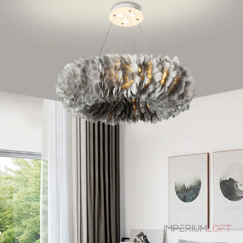 Подвесная люстра Plumage D80 Grey