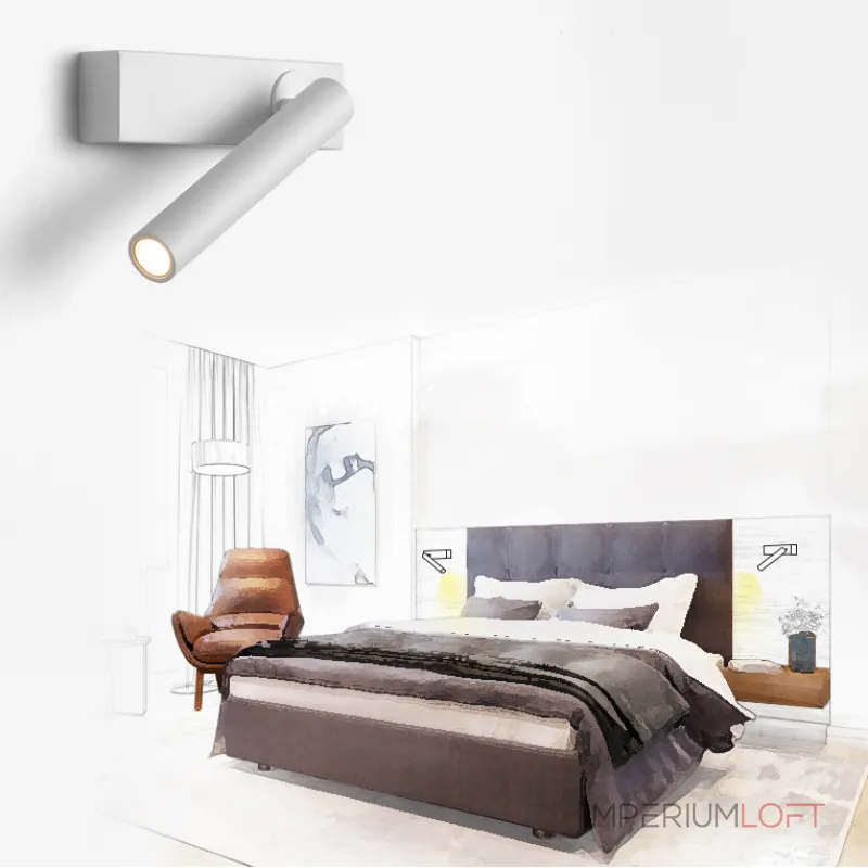 Настенный светильник OLINN Right Black от ImperiumLoft