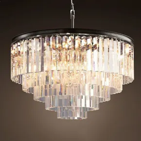 Подвесная люстра RH 1920s Odeon Clear Glass Fringe Chandelier D80 Подвесная люстра RH 1920s Odeon Clear Glass Fringe Chandelier D80