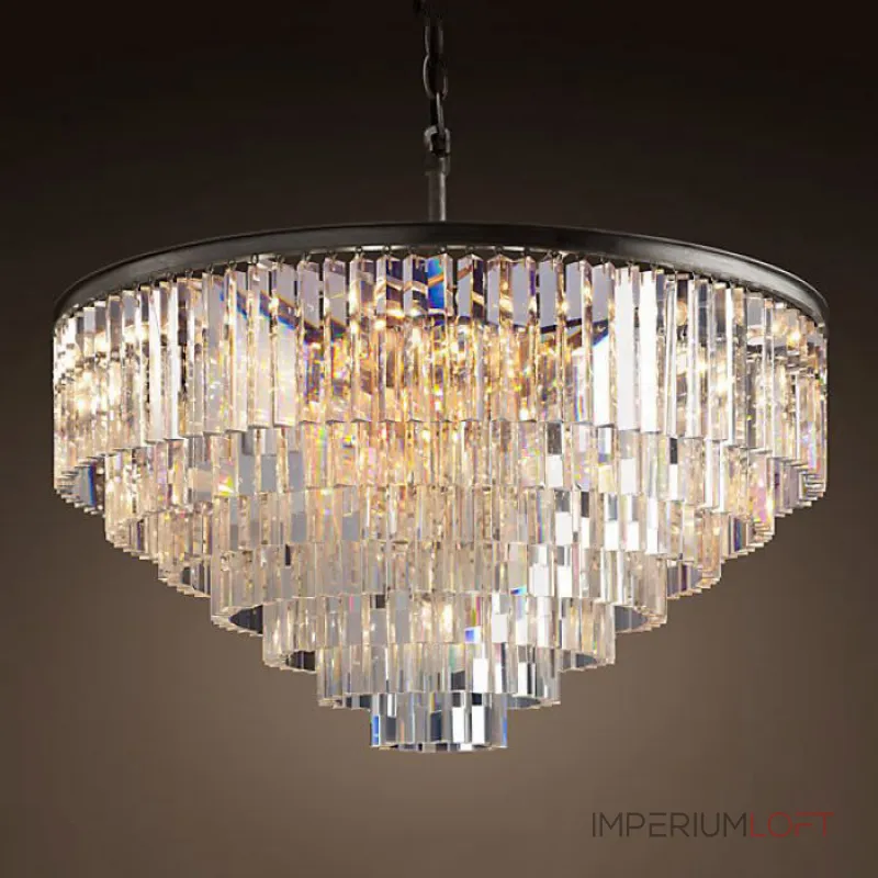 Подвесная люстра RH 1920s Odeon Clear Glass Fringe Chandelier D80 Подвесная люстра RH 1920s Odeon Clear Glass Fringe Chandelier D80
