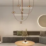 Подвесной светильник FABIUS H160 P3 Brown с комбинированными плафонами от ImperiumLoft