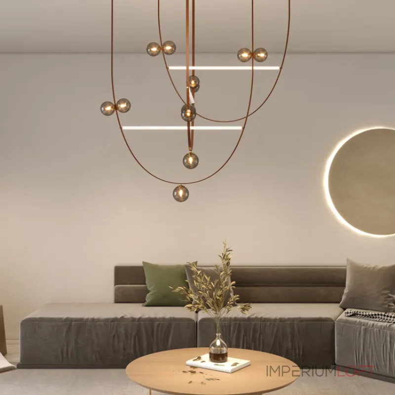 Подвесной светильник FABIUS H160 P3 Brown с комбинированными плафонами от ImperiumLoft Подвесной светильник FABIUS H160 P3 Brown с комбинированными плафонами от ImperiumLoft