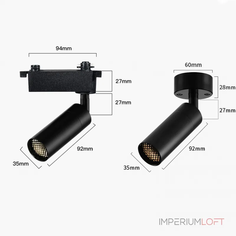 Потолочный светильник с изменениямым углом света Zoom Bell A Black 4000К от ImperiumLoft