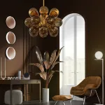 Люстра на штанге GRAPE MILK Blue