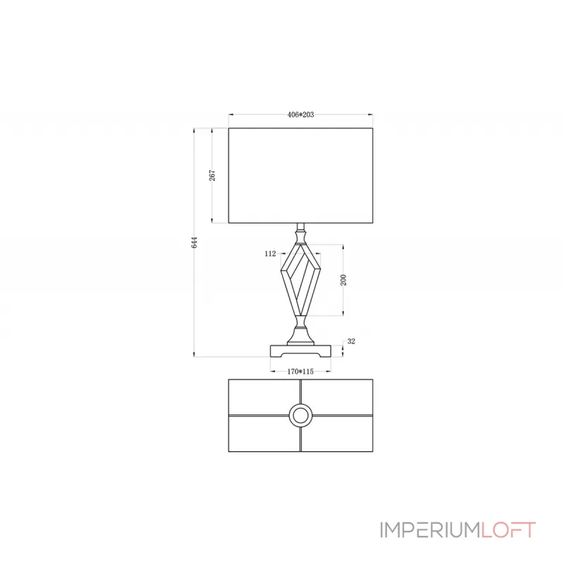 Лампа настольная стеклянная (белый абажур) 22-88232 от ImperiumLoft