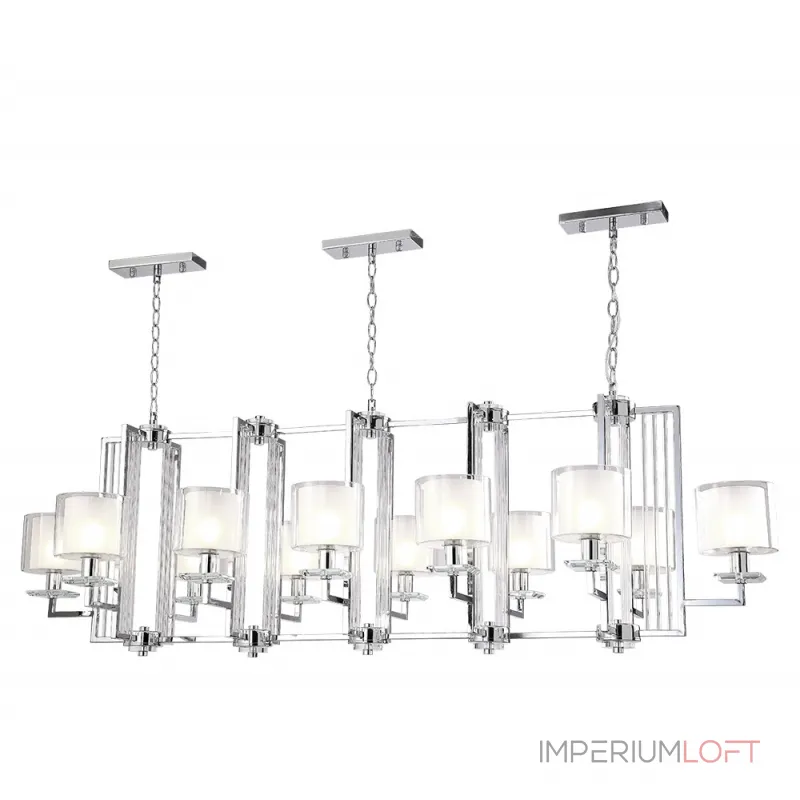 Подвесная люстра Crystal Lux NICOLAS SP12 L1600 NICKEL/WHITE