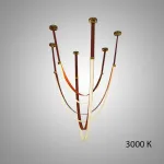 Серия инсталляций из светильников в виде комбинации ремней из кожи и гибкого силикона в текстильной оплетке с LED подсветкой OBERT S 3000К от ImperiumLoft