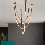 Серия инсталляций из светильников в виде комбинации ремней из кожи и гибкого силикона в текстильной оплетке с LED подсветкой OBERT M 3000-4000-6000К от ImperiumLoft