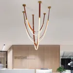 Серия инсталляций из светильников в виде комбинации ремней из кожи и гибкого силикона в текстильной оплетке с LED подсветкой OBERT M 3000-4000-6000К от ImperiumLoft