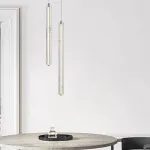 Серия подвесных светодиодных светильников с цилиндрическими плафонами из хрустального стекла с узором WILNER H64 от ImperiumLoft