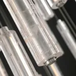 Серия подвесных светодиодных светильников с цилиндрическими плафонами из хрустального стекла с узором WILNER H64 от ImperiumLoft