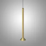 Серия подвесных светодиодных светильников с коническим плафоном на рифленом цилиндрическом основании RANDOR H99 Gold от ImperiumLoft