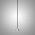 Серия подвесных светодиодных светильников с коническим плафоном на рифленом цилиндрическом основании RANDOR H99 Silver от ImperiumLoft