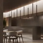 Серия подвесных светодиодных светильников с коническим плафоном на рифленом цилиндрическом основании RANDOR H39 White от ImperiumLoft