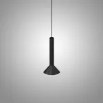 Серия подвесных светодиодных светильников с коническим плафоном на рифленом цилиндрическом основании RANDOR H39 Black от ImperiumLoft
