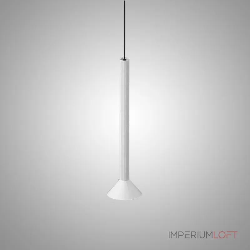 Серия подвесных светодиодных светильников с коническим плафоном на рифленом цилиндрическом основании RANDOR H69 White от ImperiumLoft Серия подвесных светодиодных светильников с коническим плафоном на рифленом цилиндрическом основании RANDOR H69 White от ImperiumLoft