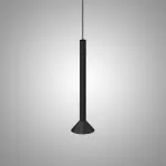 Серия подвесных светодиодных светильников с коническим плафоном на рифленом цилиндрическом основании RANDOR H69 Black от ImperiumLoft