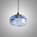 Подвесной светильник ANSEL B Blue с плафоном из фактурного стекла ручной работы с эффектом дыма от ImperiumLoft