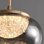 Подвесной светильник с LED-источником света в полусферическом рассеивателе с эффектом льда внутри плафона из тонированного стекла  MAYER от ImperiumLoft