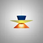 Серия подвесных светильников с плафонами в виде комбинаций усеченных конусов разного цвета и размера MIKKU B D30 от ImperiumLoft