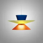 Серия подвесных светильников с плафонами в виде комбинаций усеченных конусов разного цвета и размера MIKKU B D40 от ImperiumLoft