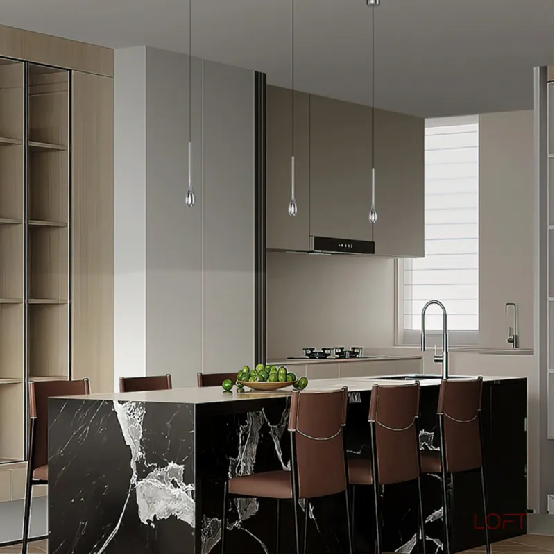 Серия подвесных светодиодных светильников с каплевидным корпусом JURIS Chrome от ImperiumLoft