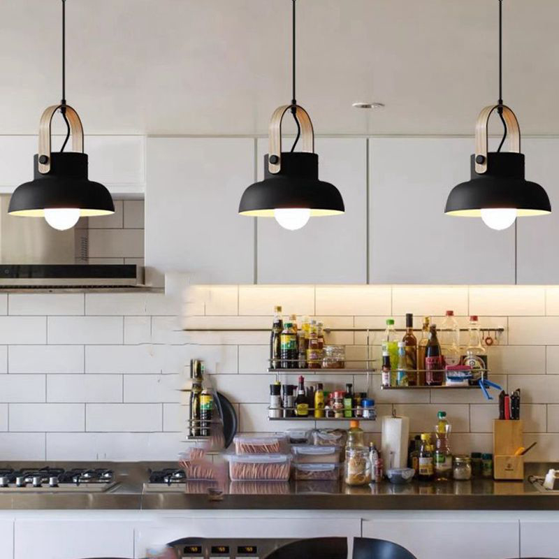 Подвесной светильник с деревянным хомутом CLUTCH D16 Grey от ImperiumLoft