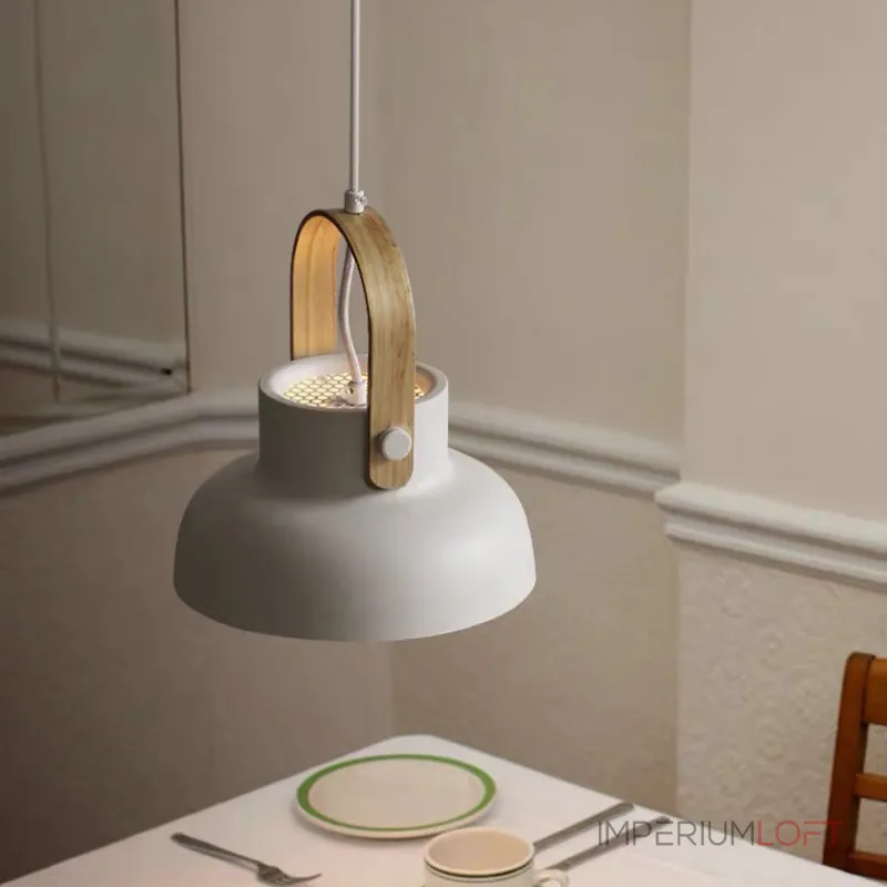 Подвесной светильник с деревянным хомутом CLUTCH D16 Grey от ImperiumLoft