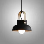 Подвесной светильник с деревянным хомутом CLUTCH D23.5 Black от ImperiumLoft