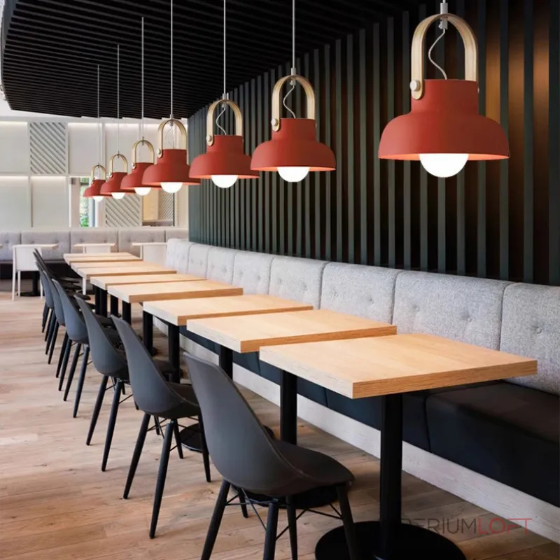 Подвесной светильник с деревянным хомутом CLUTCH D16 Grey от ImperiumLoft