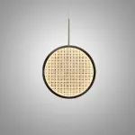 Светодиодный подвесной светильник с дисковидным плафоном с двусторонним свечением из фактурного стекла ручной работы ULF ONE от ImperiumLoft