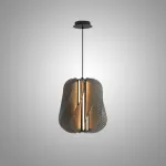 Серия подвесных светодиодных светильников с оригинальными рассеивателями с рельефной поверхностью, изогнутыми винтом вокруг цилиндрического основания VOLGER A Grey от ImperiumLoft