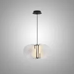 Серия подвесных светодиодных светильников с оригинальными рассеивателями с рельефной поверхностью, изогнутыми винтом вокруг цилиндрического основания VOLGER B Transparent от ImperiumLoft