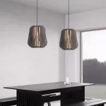 Серия подвесных светодиодных светильников с оригинальными рассеивателями с рельефной поверхностью, изогнутыми винтом вокруг цилиндрического основания VOLGER A Grey от ImperiumLoft