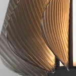 Серия подвесных светодиодных светильников с оригинальными рассеивателями с рельефной поверхностью, изогнутыми винтом вокруг цилиндрического основания VOLGER A Grey от ImperiumLoft