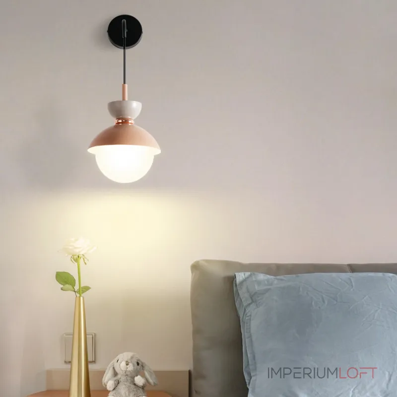 Настенный светильник POMPON WALL Pink Grey от ImperiumLoft