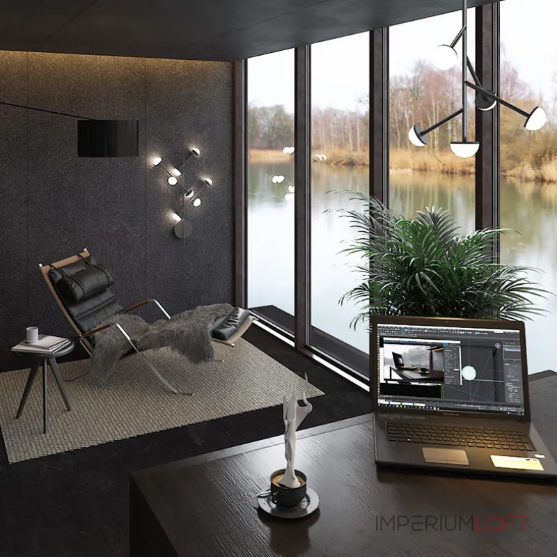 Настенный светильник HILVI WALL L48 Black от ImperiumLoft Настенный светильник HILVI WALL L48 Black от ImperiumLoft