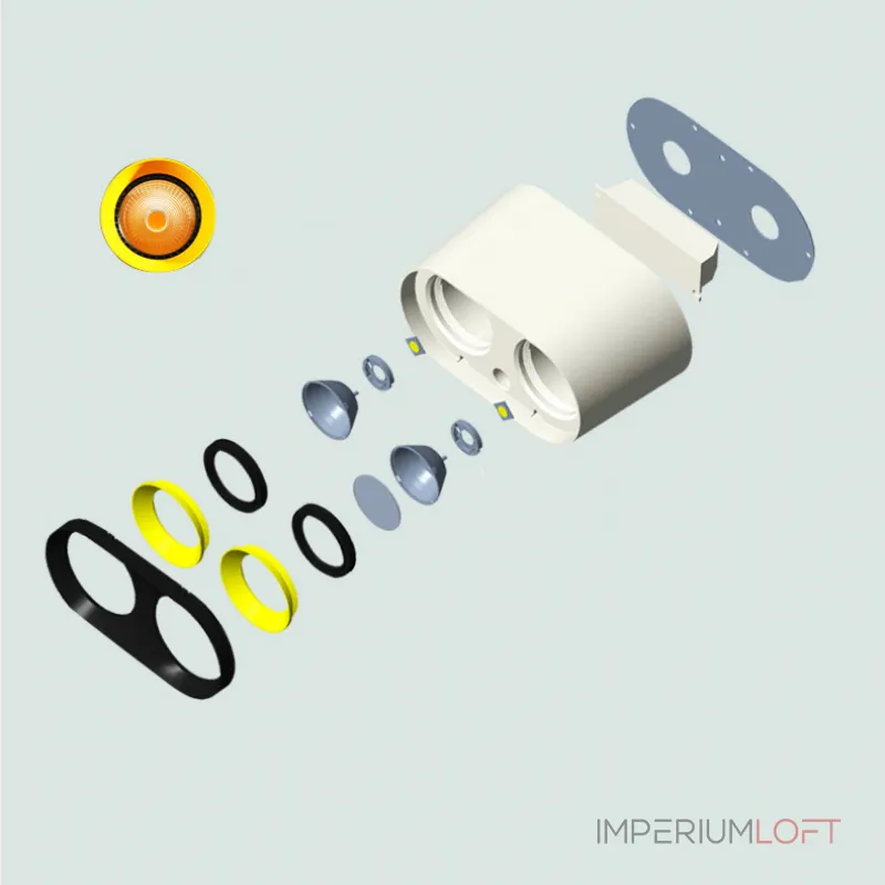 Точечный светильник REXTON A L1 White Grey 3000 К от ImperiumLoft