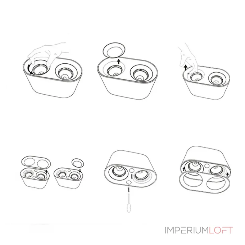 Точечный светильник REXTON A L1 White Grey 3000 К от ImperiumLoft