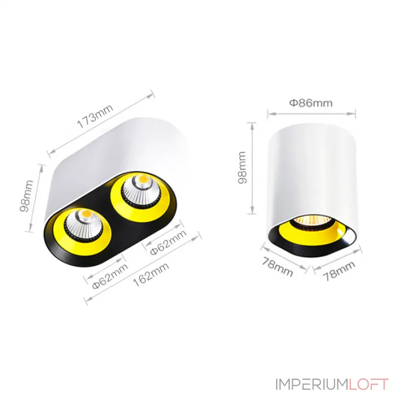 Точечный светильник REXTON A L1 White Grey 3000 К от ImperiumLoft