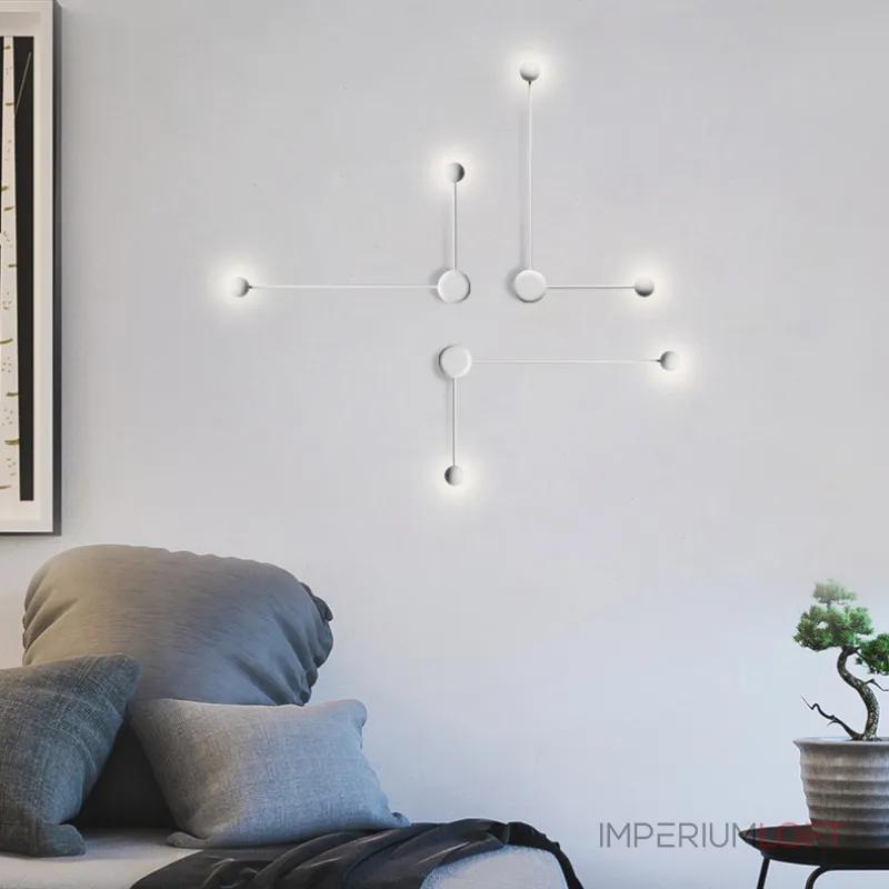 Бра Pin Wall Light C Black от ImperiumLoft