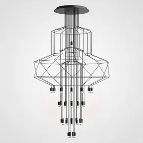 Подвесной светильник Via Wireflow Chandelier polyhedral 0374 Suspension lamp Подвесной светильник Via Wireflow Chandelier polyhedral 0374 Suspension lamp