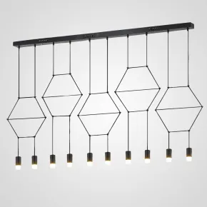 Подвесной светильник Via Wireflow polyhedral 0331 Lineal Pendant Light Подвесной светильник Via Wireflow polyhedral 0331 Lineal Pendant Light