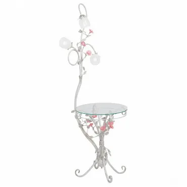 Торшер с полкой Vitaluce V1704 V1704-0/3P Цвет арматуры золото Цвет плафонов белый