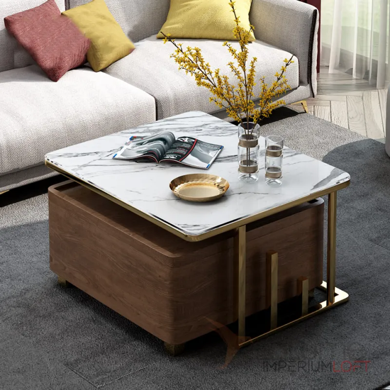 Дизайнерский журнальный столик LaLume-AP00119 Комплект с квадратным журнальным столиком от ImperiumLoft