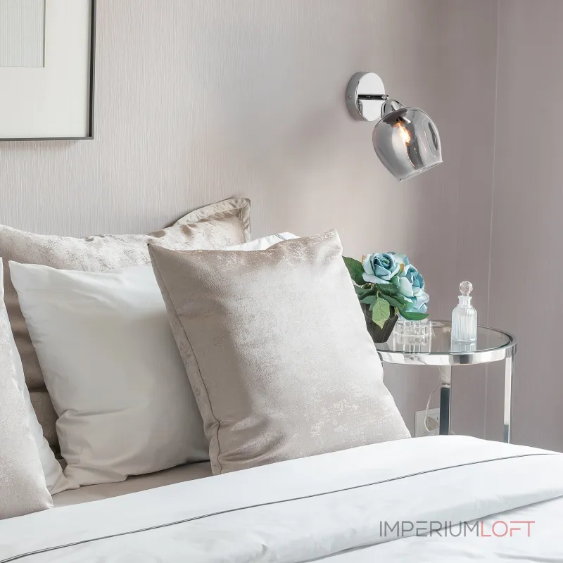 Бра Eurosvet Marci 30164/1 хром Цвет арматуры хром Цвет плафонов серый от ImperiumLoft