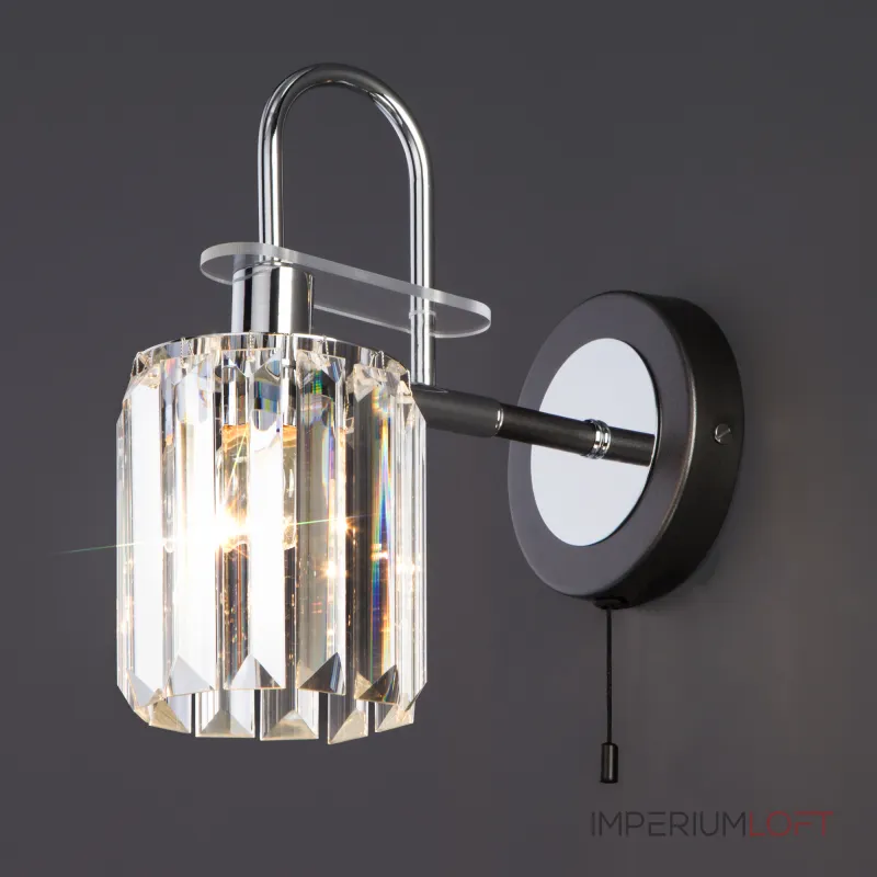 Бра Eurosvet Tenia 70090/1 графит Цвет арматуры хром Цвет плафонов прозрачный от ImperiumLoft