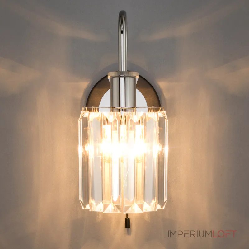 Бра Eurosvet Tenia 70090/1 графит Цвет арматуры хром Цвет плафонов прозрачный от ImperiumLoft