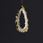 Подвесной светодиодный светильник с латунным кольцевым корпусом оригинальной формы IVALD ONE от ImperiumLoft