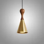 Серия светильников с коническим корпусом из латуни и дерева TINTIN Brass от ImperiumLoft
